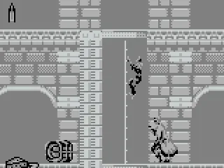 Shoot the perp whilst hanging on the ladder