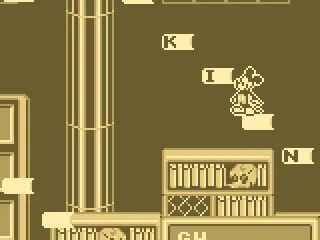 Mickey's first puzzle: to order the books alphabetically, jumping over the right letters in the right order.