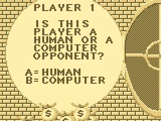 Type of player (human or computer) selection.