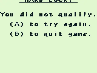 Hard luck! I did not qualify. Try again or quit?