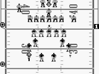 Controlling the man on the right.