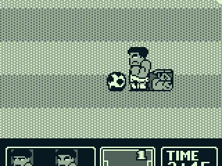 You steal the ball by knocking down the other player.