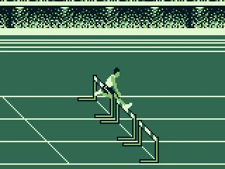 Jumping a hurdle.
