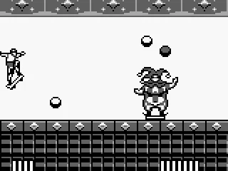 The first boss - to defeat him, jump on the balls he throws at you.