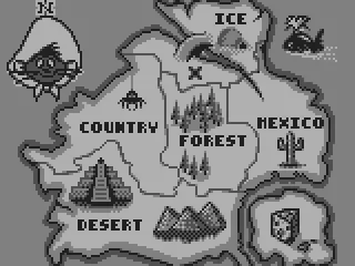 The map shows the different worlds