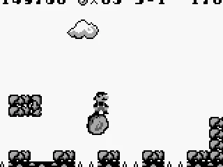 Riding a rock to get past the spikes.