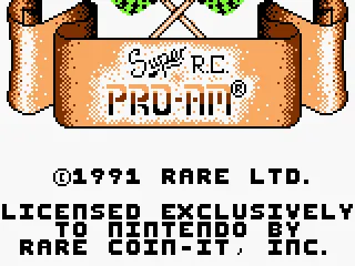 Title screen on Game Boy Color. The game is detected and then assigned a palette which is not selectable by a user.