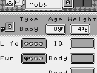 My Tamagotchi's current stats