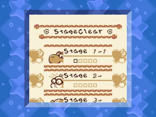 The Stage Clear Mode starts with Yoshi in the 1st stage, but other pals are waiting you later.