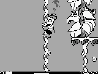 Bart can climb the skinny vines.