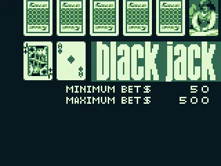 I chose Blackjack. Minimum bid is $50, maximum is $500.