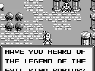 Talking to a character.