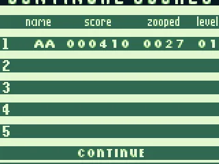 I can enter my high score.