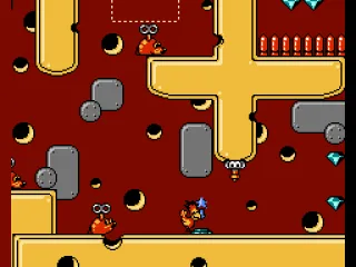 So he must push this button to make the blocks appear