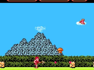 Shooting at a strange mushroom creature