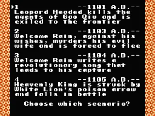 Choosing your scenario