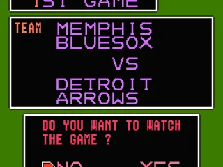 In league mode, games between two computer controlled teams can be watched or simulated