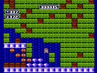 Crushing the red critters with a boulder turns them into diamonds