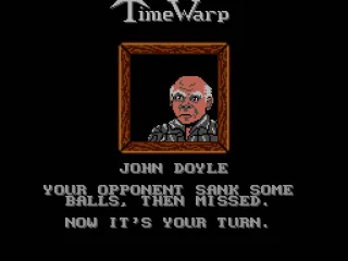 Never actually see the opponent play, as all it does is go to this “TimeWarp” cut screen.