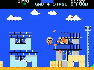 Shooting hearts at a dog.