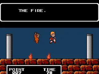 Playing a carnival game inside of a small tent