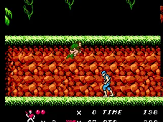 Hanging in the jungle, facing a non-descript enemy.