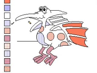 Coloring in a dinosaur