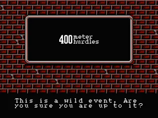 First challenge: 400 meters hurdles