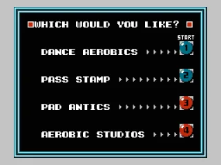 Main Menu. The numbers indicates what pad on the Power Pad to press.