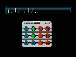 Making my own music in Tune Up. The feet marks are where I am standing.