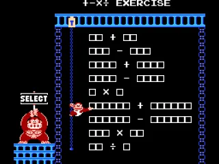 +-x÷ Exercise, selection screen