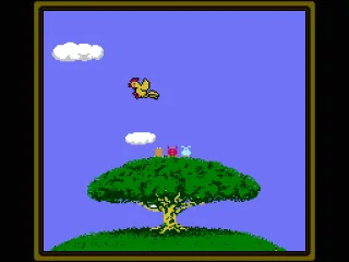 Depending on the level and speed setting a different creature will fly by