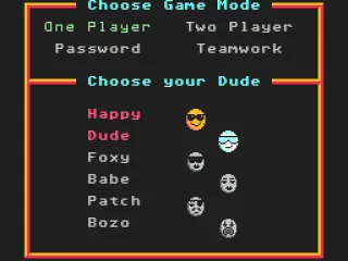 Choose your type of game and your dude.