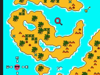 This is the where you choose what level you want to play. just put th magnifying glass on of the x's on the map.