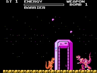 Now we've reached the end of the level 1 and we face a larger dino-boss