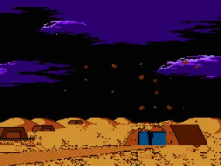 Opening animation depicting the eponymous fighter surreptitiously bombing a ground target