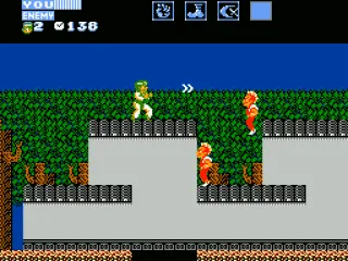 You get a throwing weapon when you get your third power-up.