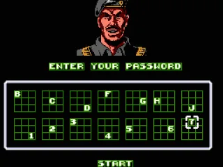 Password entry screen