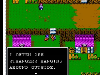 Talking to a villager.