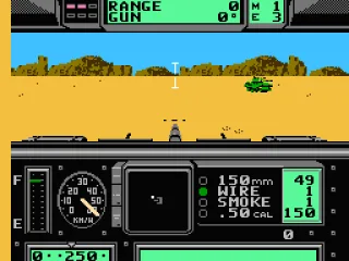 Shooting at an enemy tank.