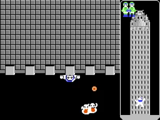 The other side of the rooftop reveals the Stay-Puft Marshmallow Man climbing up.