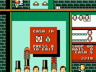 Cashing in after beating a shop stage.