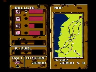 The map and status screen