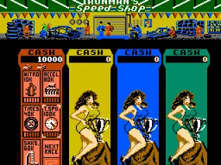 The buying screen where you can purchase enhancements for your vehicle with your points