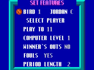 Choosing options for the full one-on-one game