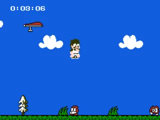 getting hit by some enemy that was thrown from a glider.