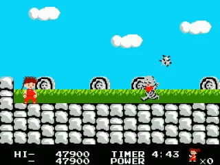 Fighting a boss battle against Spike