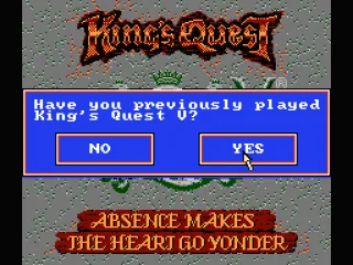 The real title screen