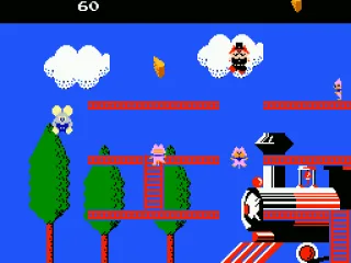 Bouncing on a trampoline.