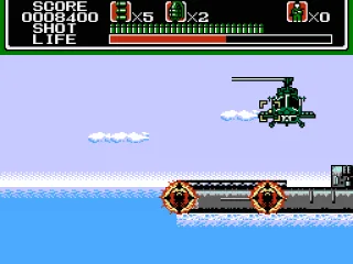 The first level boss -- a helicopter